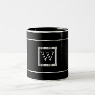 Monogramsvart och silver Två-Tonad mugg