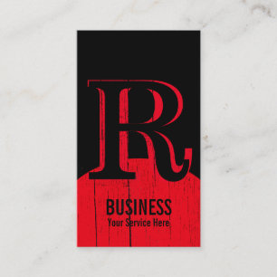 Monogramsvart & rött visitkort