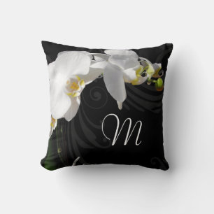 Monogramsvart/vitOrchid Kudde