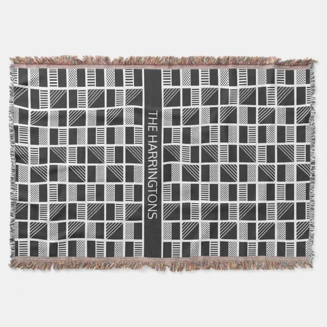 Monogramtäcke för anpassningsbar av geometriska kv mysfilt (Framsidan)