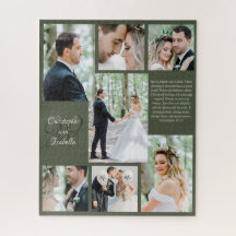 Monogramtext för Modern Newlyed Photo Collage Namn