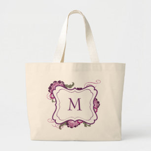 Monogramtoto //plommonbukettsamlingen jumbo tygkasse