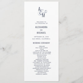 Monogramtypografi enkel fet minimalistisk Bröllop Program