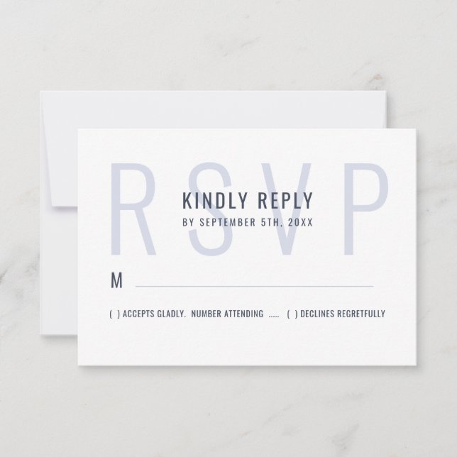 Monogramtypografi - enkel fet monokrom Bröllop OSA Kort (Framsida)
