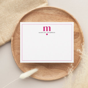 Monogramtypografi med modern klassisk Magenta Anteckningskort