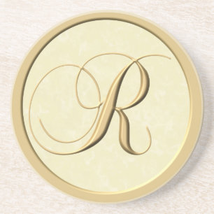 Monogramunderlägg - brev R Underlägg Sandsten