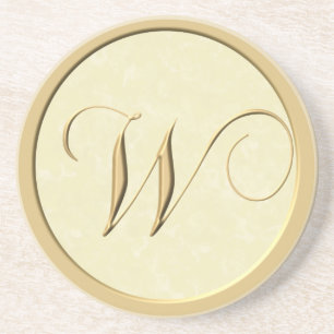 Monogramunderlägg - brev W Underlägg Sandsten