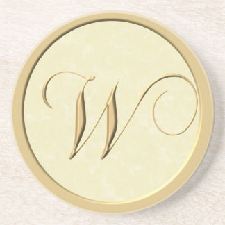 Monogramunderlägg - brev W Underlägg Sandsten