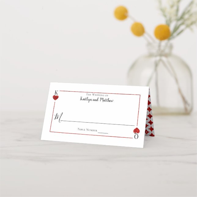Monogramuppspelningskortet Bröllop-insamling Placeringskort (Framsida)