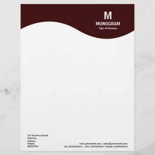 Monogramvåg - Mörk Brown 330000 Brevhuvud