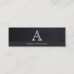 Monogramvariation av serietyp/läder mini visitkort