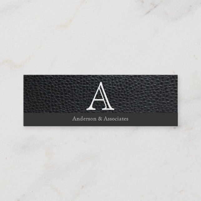 Monogramvariation av serietyp/läder mini visitkort (Framsida)