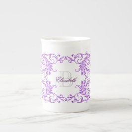 MonogramVioletdamast Benporslin Mugg