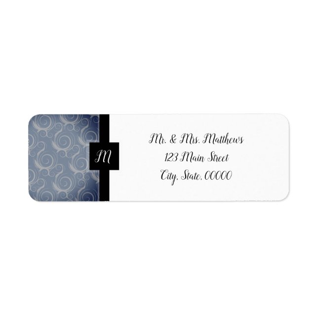 Monogramvirvlar Returadress Etikett (Framsidan)