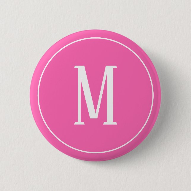 Monogramvit på rosarunda knäppas knapp (Framsida)