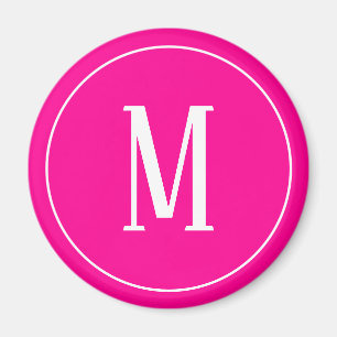 Monogramvit på shock rosarundamagneten magnet