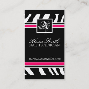 Monogramzebra tryckvisitkort visitkort