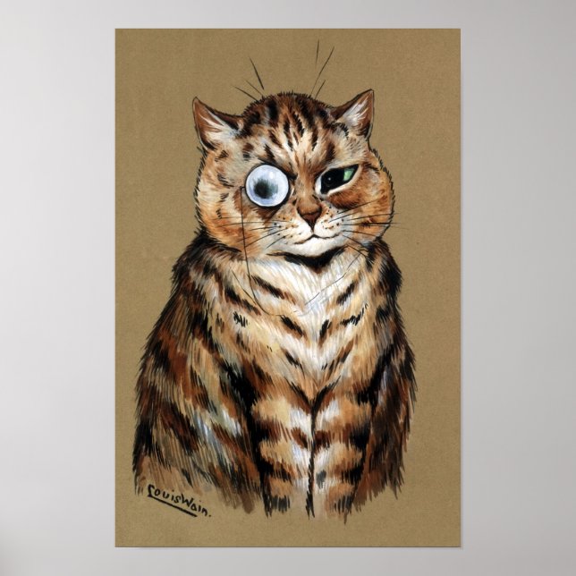 Monoklad katt, Louis Wain Poster (Framsidan)