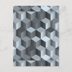 Monokrom 3D-kubdesign Vykort