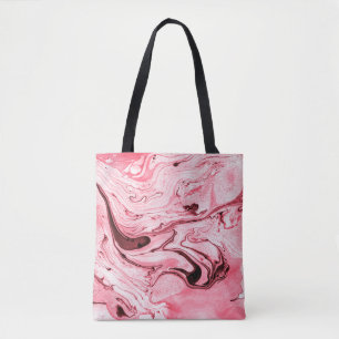 Monokrom Abstrakt Vatten Paintbrush,Red Futuristi Tygkasse