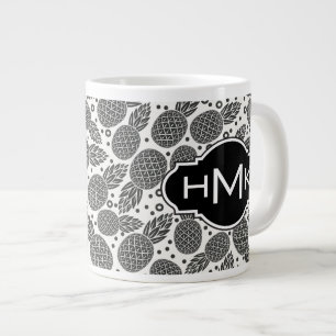Monokrom ananas Monogram Jumbo Mugg