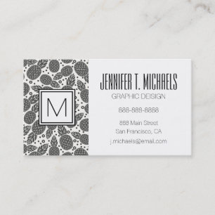 Monokrom ananas Monogram Visitkort