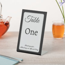 Monokrom anpassade bröllop bord ställe