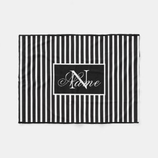 Monokrom Anpassningsbar Monogram Fleece Blanket