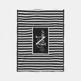 Monokrom Anpassningsbar Monogram Fleece Blanket