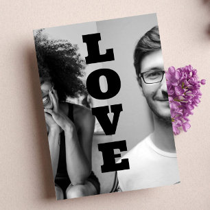 Monokrom Anpassningsbar Par Foton Valentines day Julkort