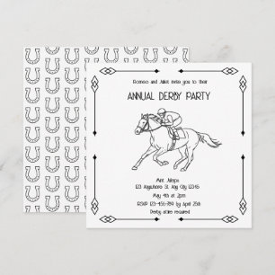 Monokrom Årlig Derbyfest Skiss Inbjudan