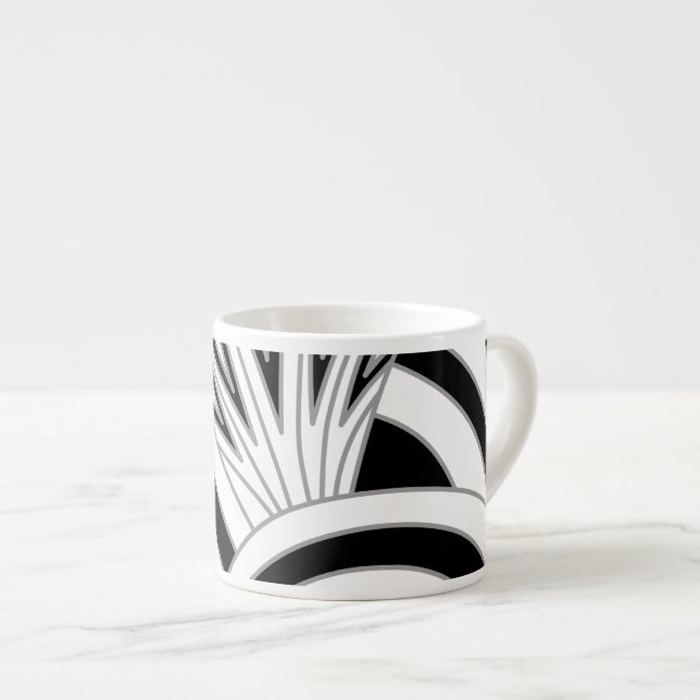Monokrom art décodesign espressomugg (Framsida höger)