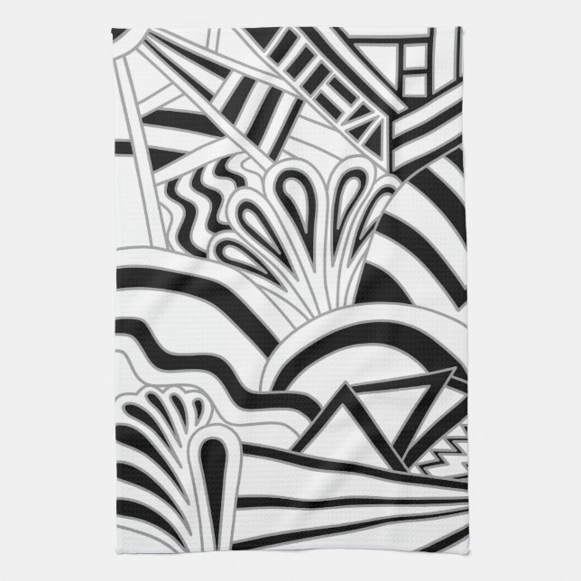 Monokrom art décodesign kökshandduk (Vertikal)