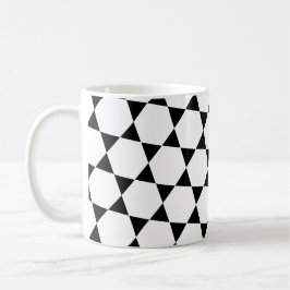 Monokrom B&W Hexagon Honeycomb Triangles Mönster Kaffemugg