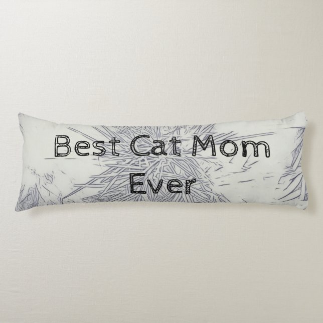 Monokrom bästa Kat Mamma någonsin Kroppskudde (Framsidan)