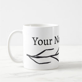 Monokrom Bläck Gren Mönster Mugg