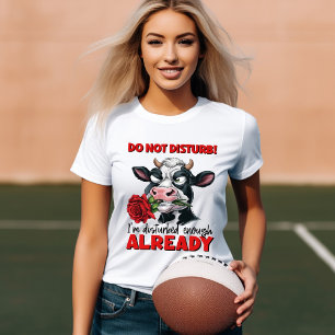 Monokrom bläddring: Kow med Röd ros T Shirt