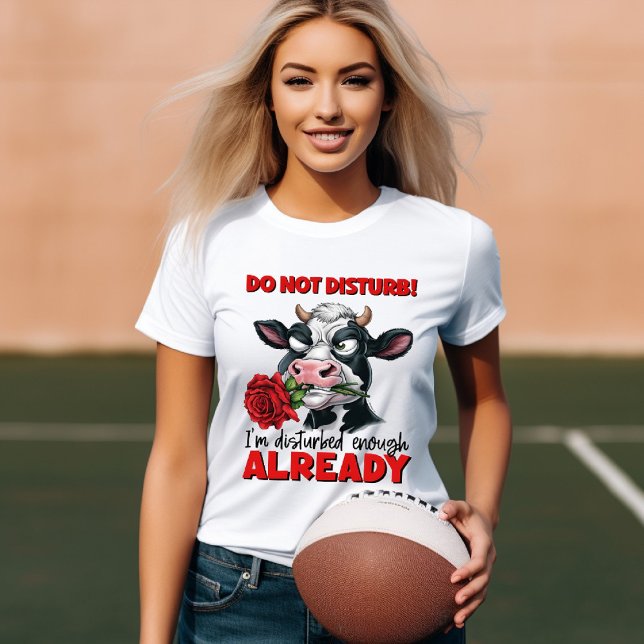 Monokrom bläddring: Kow med Röd ros T Shirt (Skapare uppladdad)