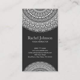 Monokrom blom- Mandalaprydnad Visitkort