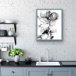 Monokrom blomma underlägg papper kvadrat