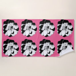 Monokrom Blommigt Repetera utjämnningshandduk