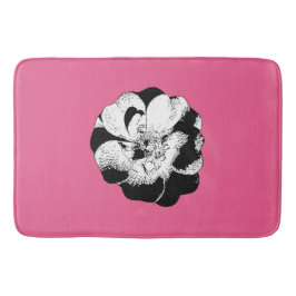 Monokrom Blommigt Rosa Pop Bath Mat Badrumsmatta