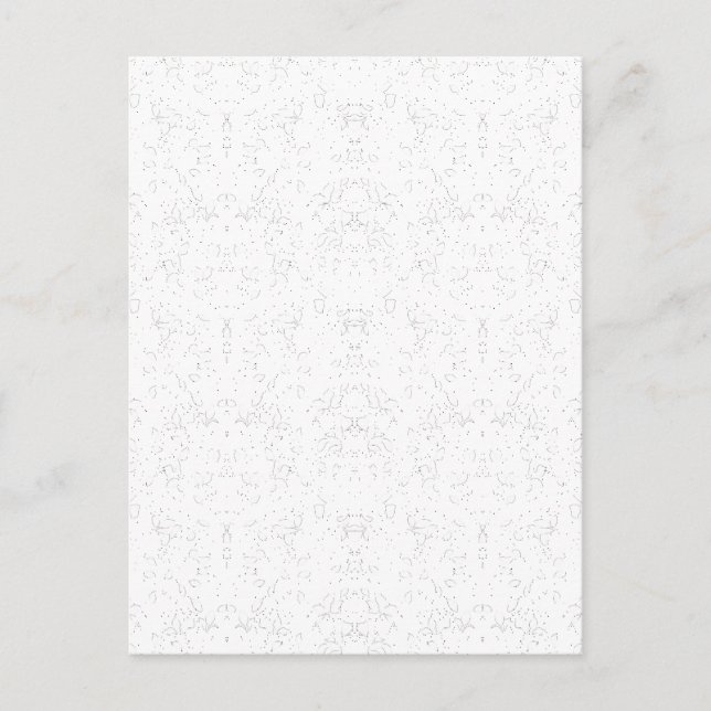 Monokrom Blommönster - Elegant Sömlös konst Inbjudan Vykort (Framsida)