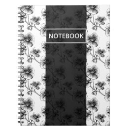 Monokrom Blomning Anteckningsbok