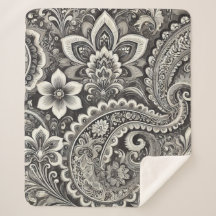 Monokrom blomster paisley elegans