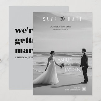 Monokrom bröllopsinbjudan inbjudningar