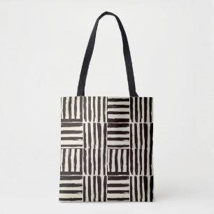 Monokrom brushstroke Art Tote Tygkasse