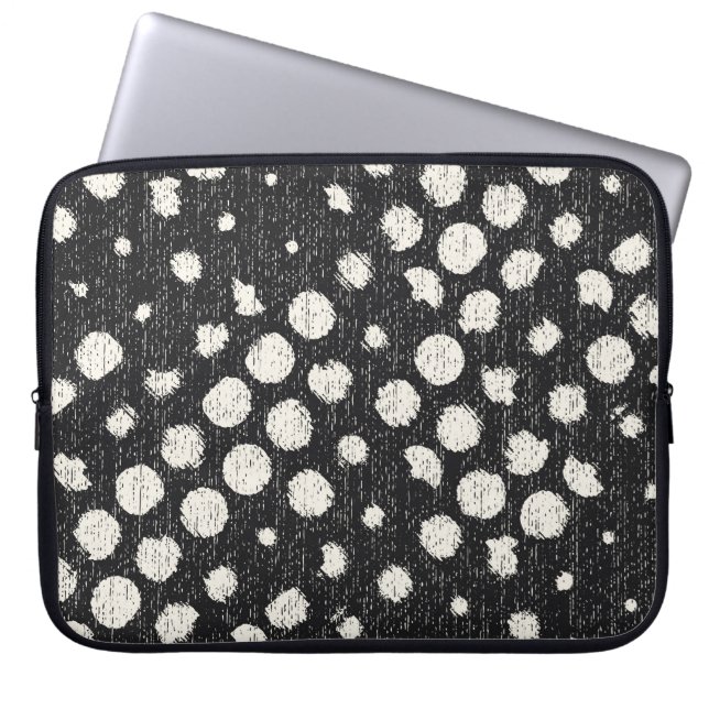 Monokrom brutna punkter med borstad texturerad bak laptop fodral (Framsidan)