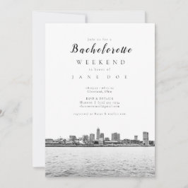 Monokrom Cleveland Bachelorette Party-inbjudan Inbjudningar