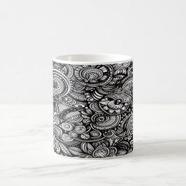 Monokrom Doodle-mugg – En Handritad Sagovärld Kaffemugg
